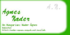 agnes nader business card